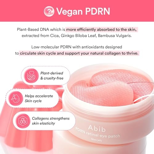 Abib PDRN Glow Jelly Duo: Retinal Eye Patches with Niacinamide, 60 Count & Vegan Collagen Lip Mask Glazed Jelly 0.38 fl oz | Eye Patches for Puffy Eyes Lip Sleeping Mask for Dry Lips Korean Skin Care - view 4