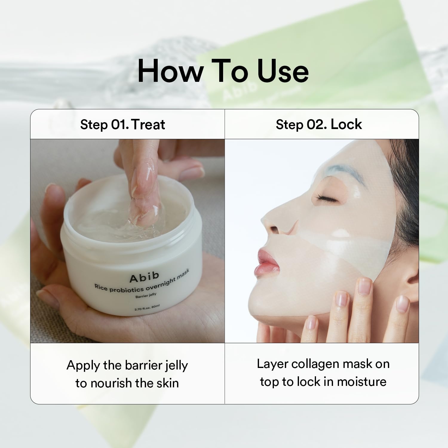 Abib Rice Probiotics Overnight Mask Barrier Jelly & Vegan Collagen Gel Mask Heartleaf Jelly 4 Sheets | Moisturizer for Slugging Intensice Nourishing Soothing Face, Korean Vegan Collagen - view 8