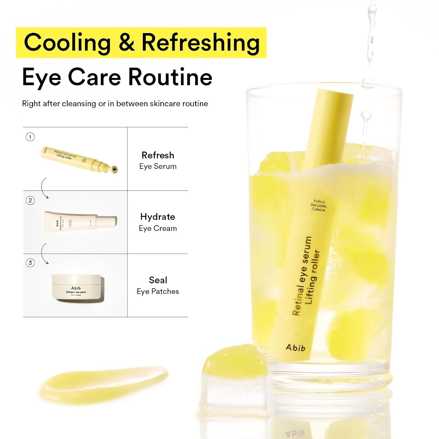 Abib Special Eye Care Duo : Vegan Collagen Eye Patch & Retinal Serum Lifting Roller, Korean Skincare, Gifts for Mothers, Anti-wrinkle, Dark Circles with Caffeine & Bakuchiol for Under Eyes - view 7