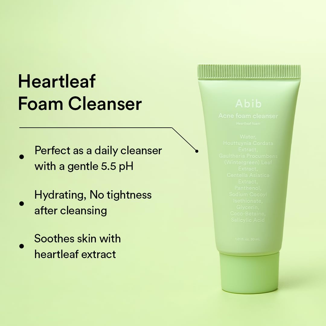 Abib Heartleaf Calming Trial Kit (Heartleaf foam 1.01 fl oz, Calming toner 1.01 fl oz, TECA capsule serum 0.50 , cream 0.67 fl oz) - view 4
