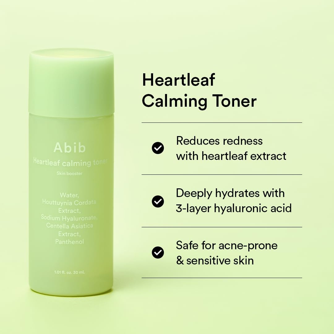 Abib Heartleaf Calming Trial Kit (Heartleaf foam 1.01 fl oz, Calming toner 1.01 fl oz, TECA capsule serum 0.50 , cream 0.67 fl oz) - view 5