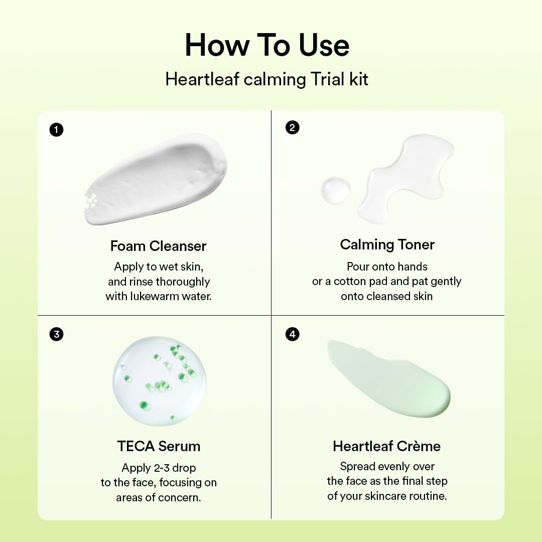 Abib Heartleaf Calming Trial Kit (Heartleaf foam 1.01 fl oz, Calming toner 1.01 fl oz, TECA capsule serum 0.50 , cream 0.67 fl oz) - view 8