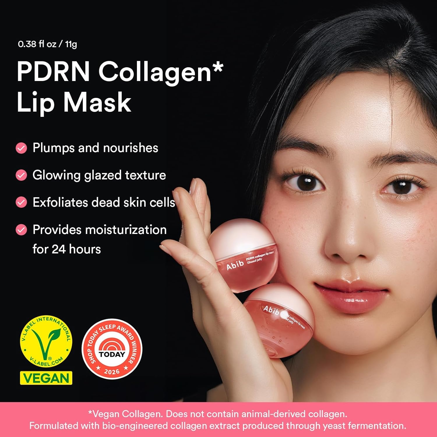 Abib PDRN Jelly Glow Duo: Lip Mask & Eye Patches with Jericho Rose, 60 Count & Vegan Collagen Lip Mask Glazed Jelly 0.38 fl oz | Under Eye Patches for Fine Lines and Lip Sleeping Mask