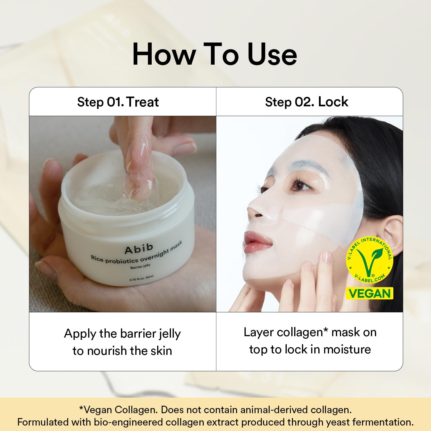 Abib Rice Probiotics Overnight Mask Barrier Jelly & Vegan Collagen Gel Mask Jerichi Rose Jelly 4 Sheets | Korean Moisturizer for Slugging Intensice Hydrating Nourishing Face - view 7