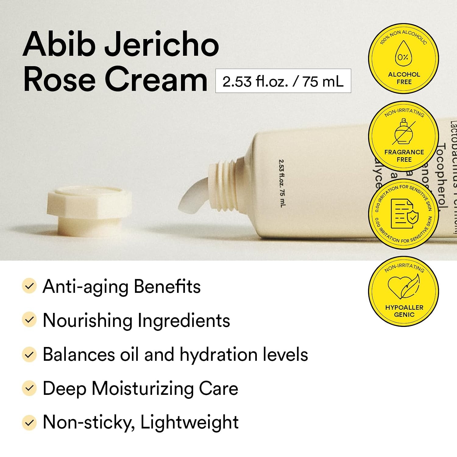 Abib Radiant Nourishment Duo: Jericho Rose Bifida Serum Firming Drop & Jericho Rose Cream Nutrition Tube I Anti-Aging Moisturizer for Dry & Textured Skin - view 5