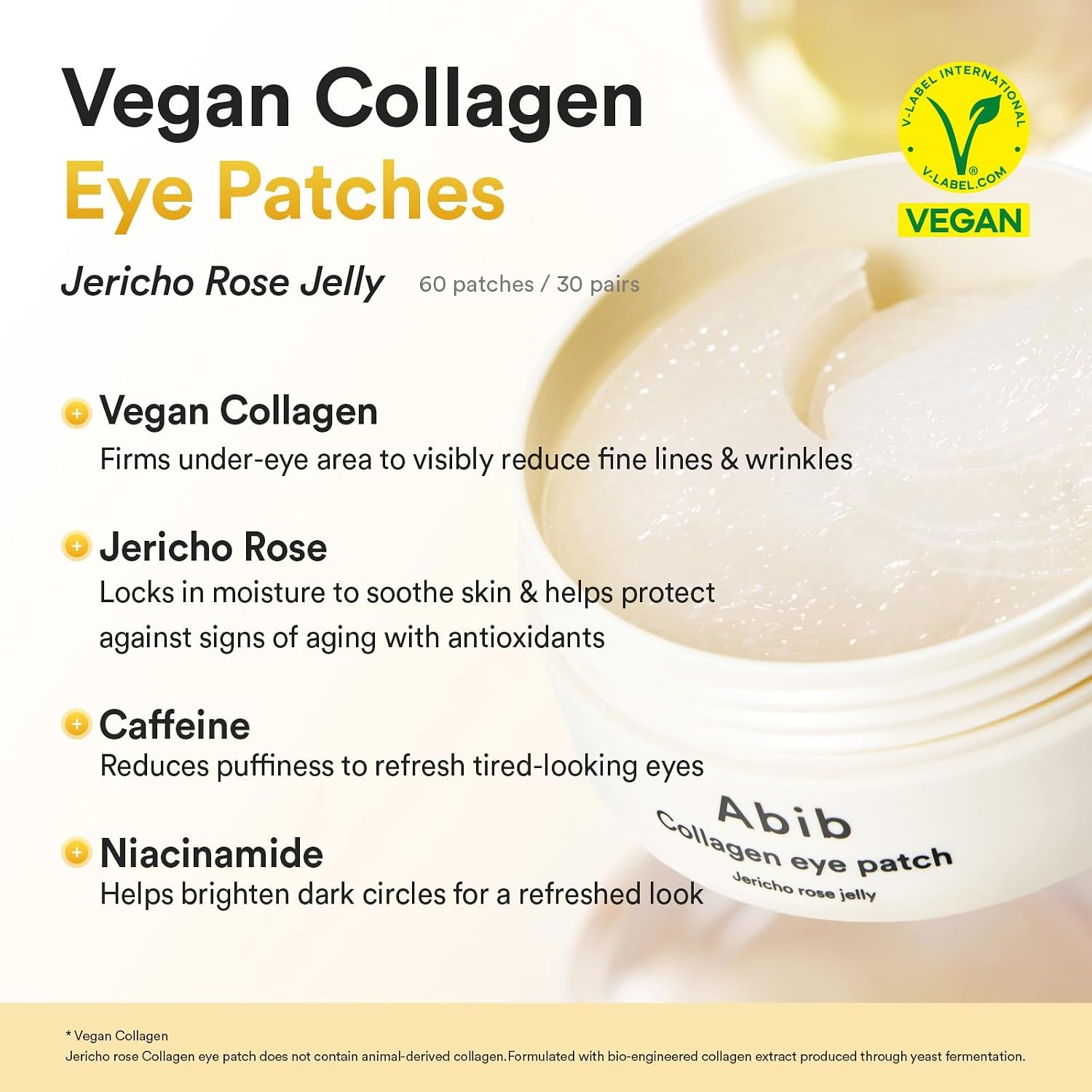 Abib PDRN & Vegan Collagen Eye Patch (60ea) Duo: Eye Patches for Wrinkles & Fine Line with Jericho Rose Jelly, 60 Count, Korean Skin Care Gifts for Women, Mothers, Teen - view 4