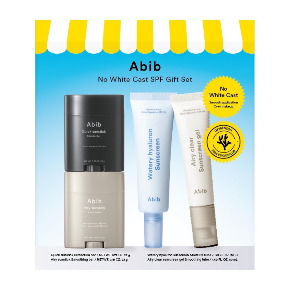 Abib No White Cast SPF Gift Set 4EA Suncare Travel Essentials (Airy Sunstick + Quick Sunstick + Airy Sungel + Watery Sunscreen)(Gift Set) - view 2