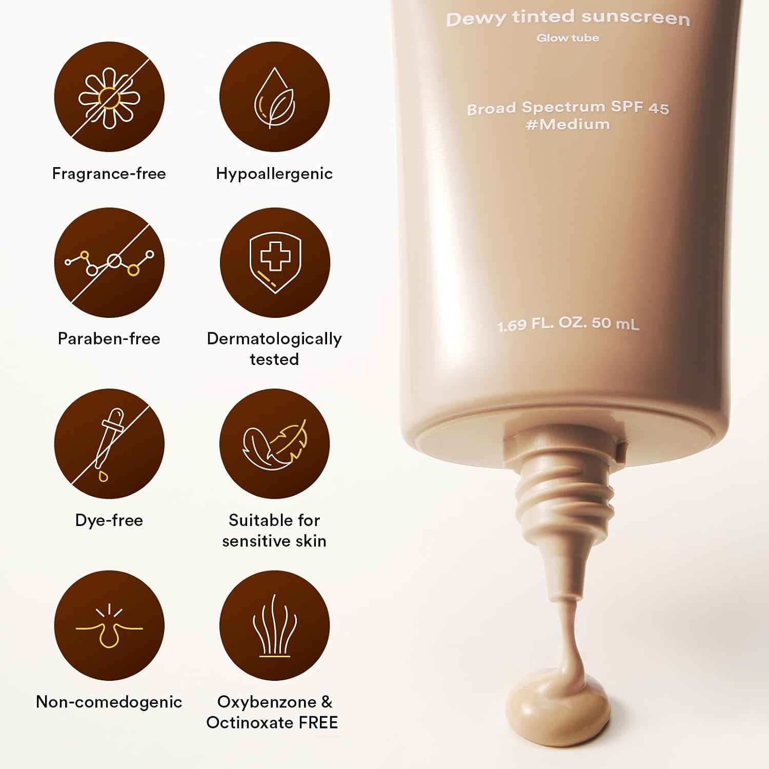 Abib Dewy Tinted Sunscreen SPF 45 (Light) UV Broad Spectrum, Daily Face Moisturizer, Skincare Infused Glow Tube, Mineral&Chemical Hybrid Filter, Lightweight Natural Coverage Korean Skincare 1.69 fl oz(Medium) - view 8