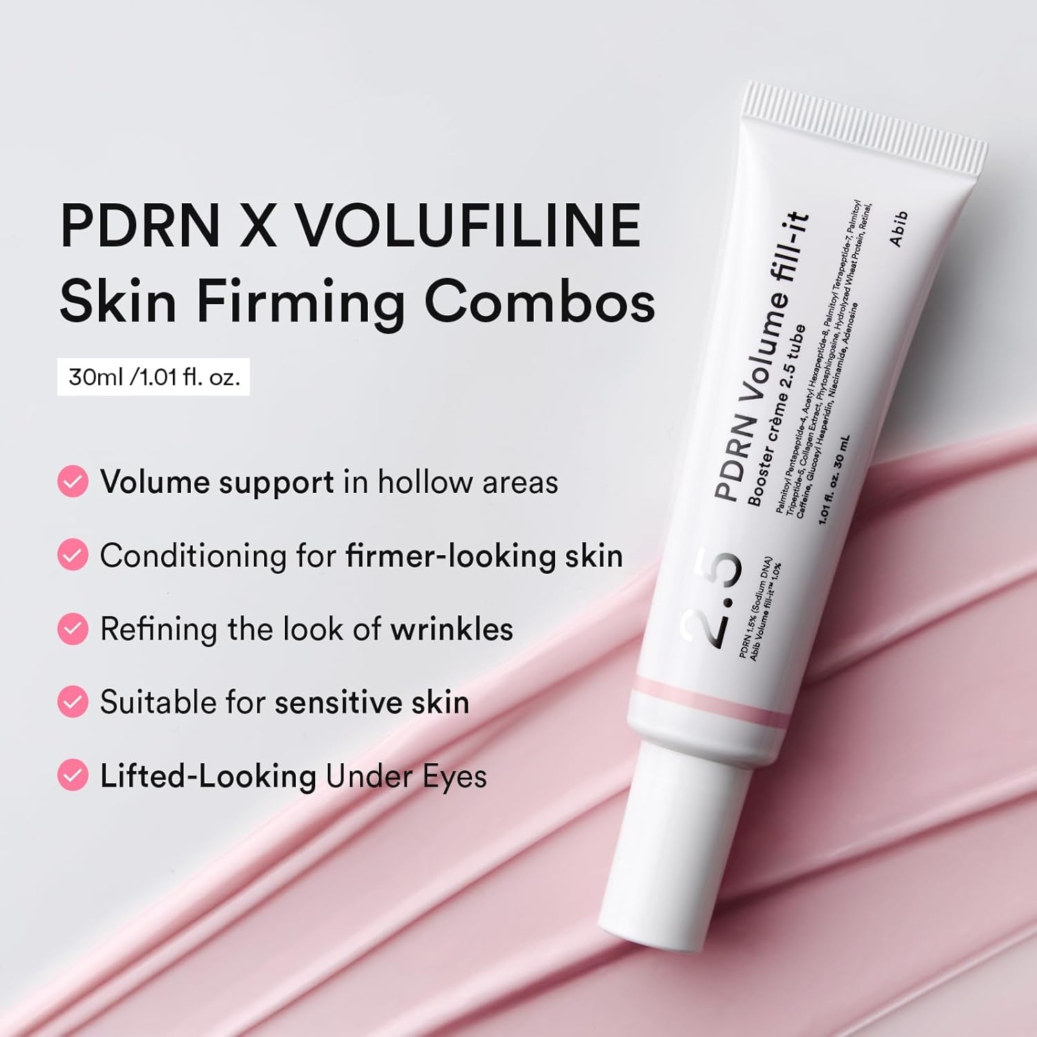 Abib Non-animal Collagen Eye Cream Jericho Rose Tube, 1.01 fl. oz.(30 mL), Anti-Aging Eye Cream with Bakuchiol, Caffeine, Niacinamide for Dark Circles, Puffiness, Wrinkles, Fine Lines, Korean Skincare(PDRN Volume fill-it Booster Cream) - view 2