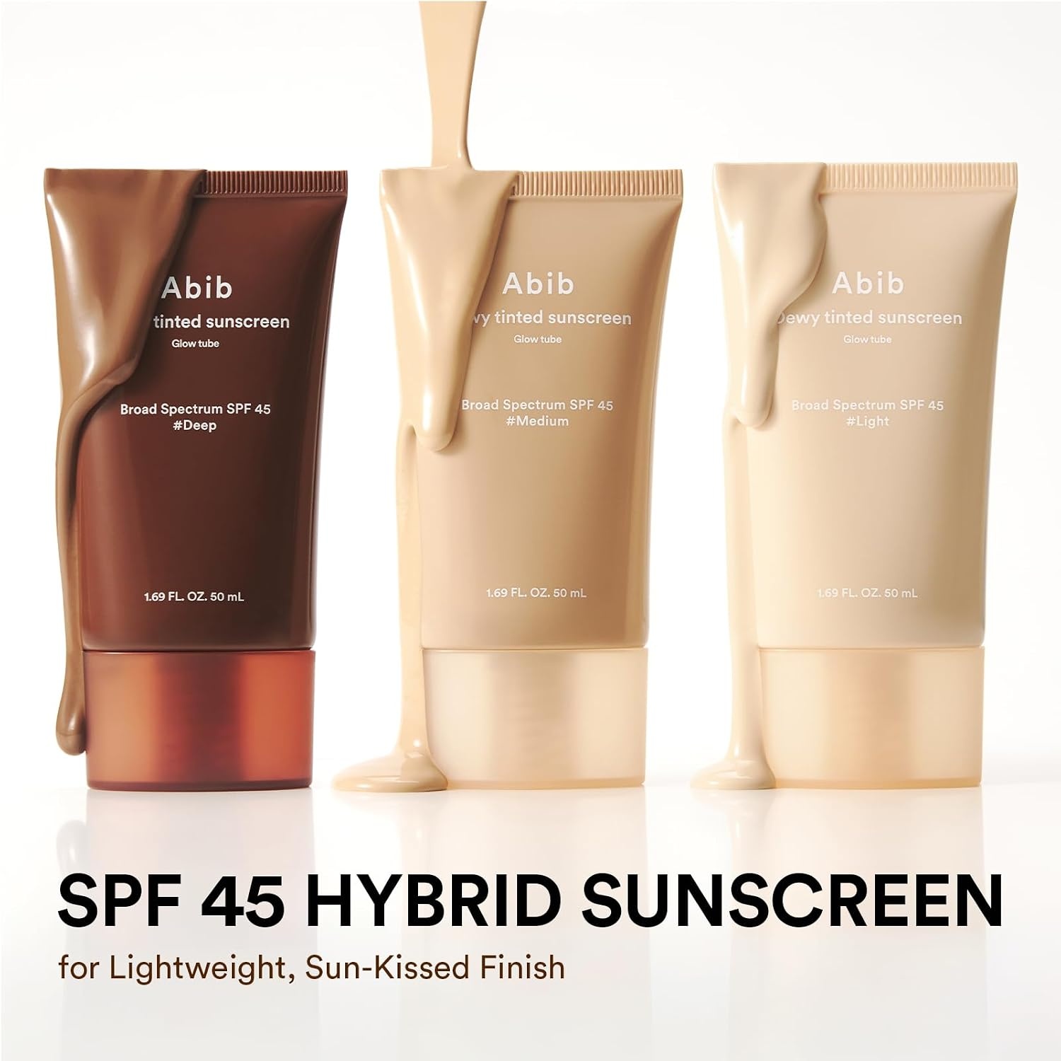 Abib Dewy Tinted Sunscreen SPF 45 (Light) UV Broad Spectrum, Daily Face Moisturizer, Skincare Infused Glow Tube, Mineral&Chemical Hybrid Filter, Lightweight Natural Coverage Korean Skincare 1.69 fl oz(Light) - view 2