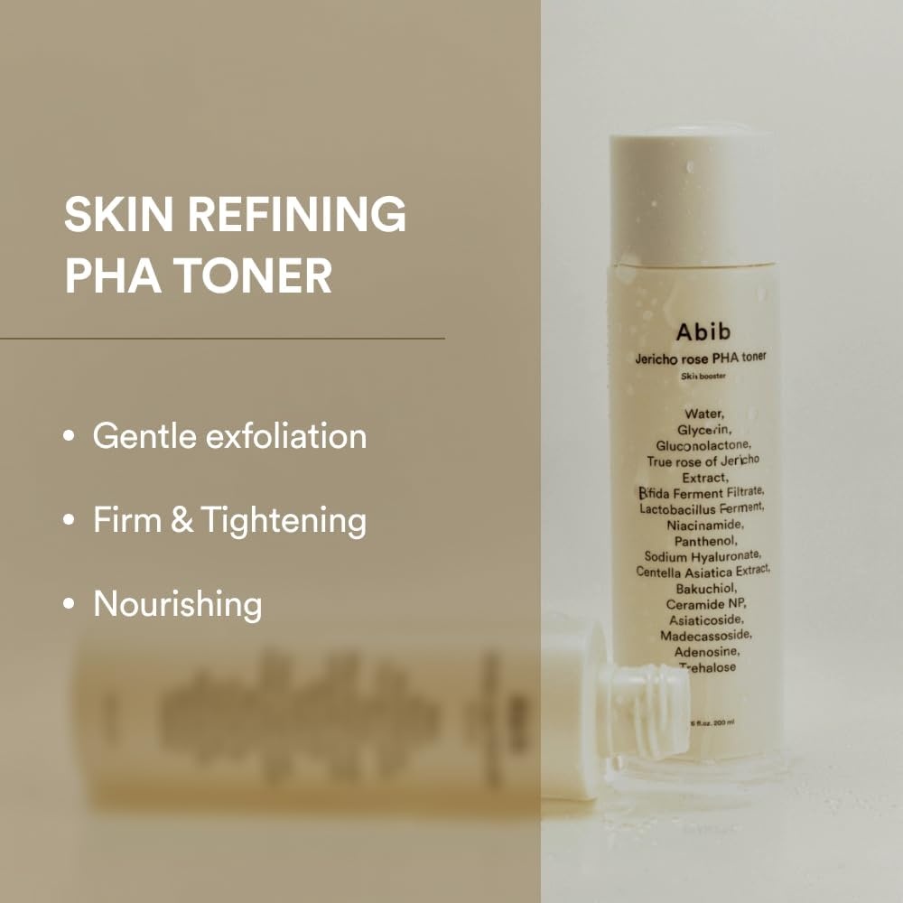 Abib Jericho Rose PHA Toner Skin Booster 6.76 fl oz, Korean Skin Exfoliating Toner for Firming & Elasticity(Jericho Rose)