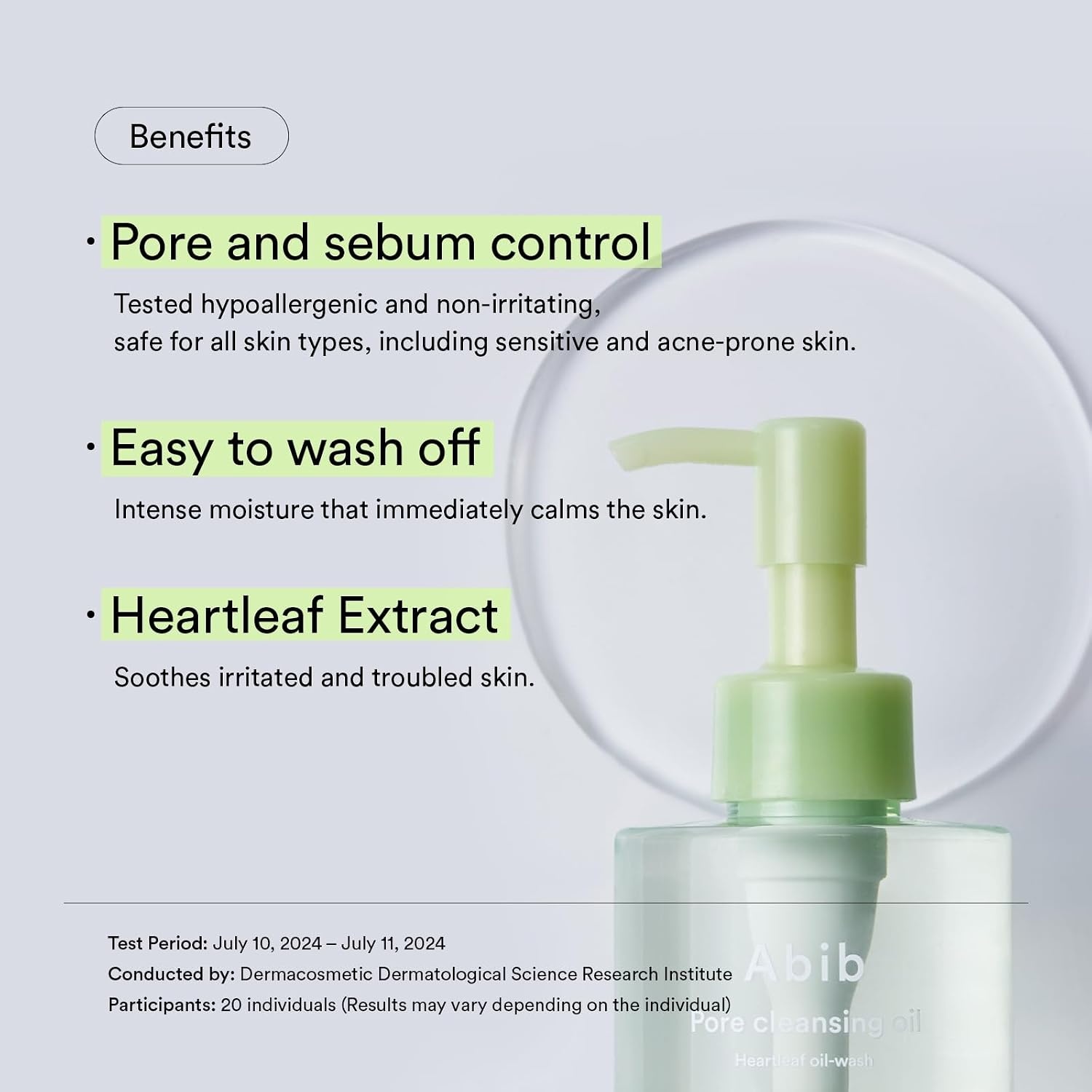 Abib Pore Cleansing Oil Heartleaf Oil-wash 6.76 fl.oz., Korean Makeup Remover(Cleansing Oil) - view 6