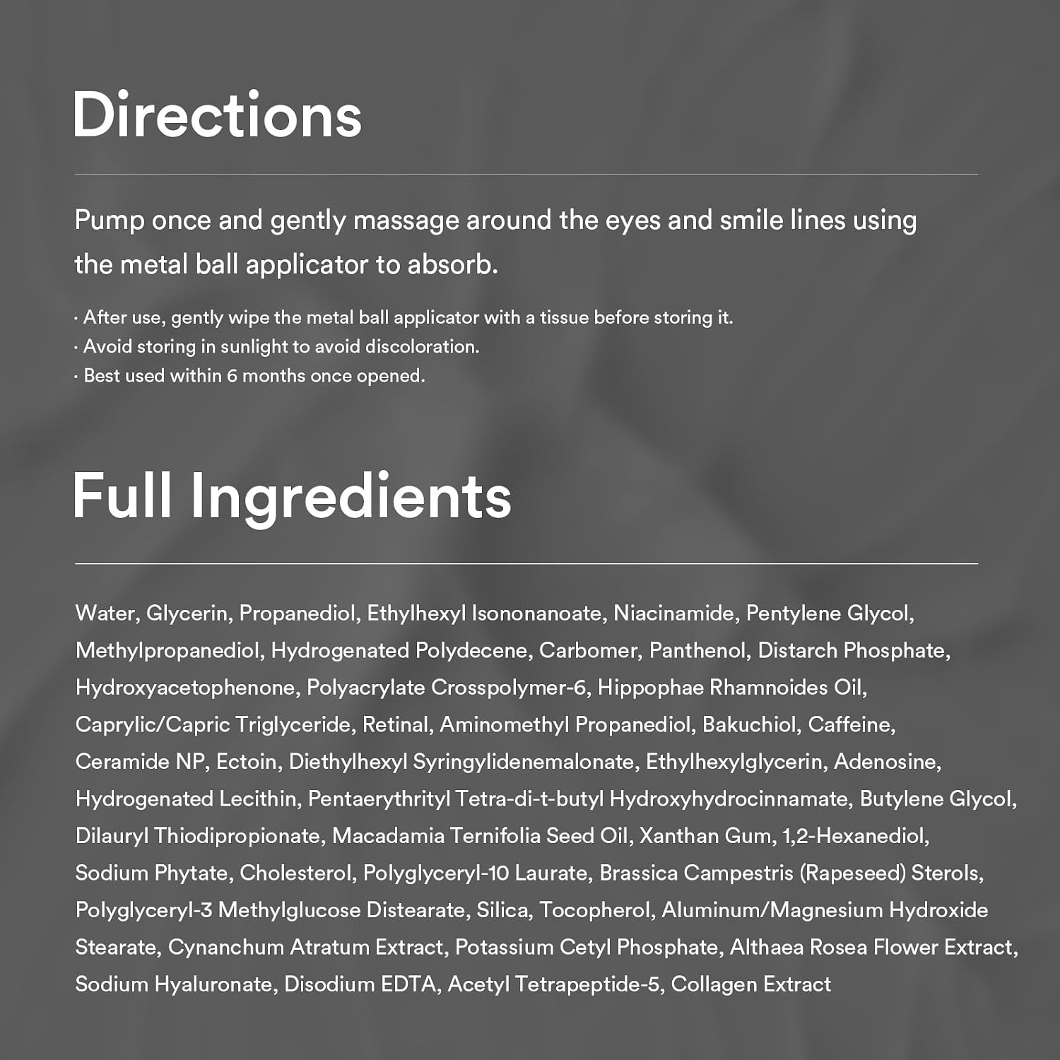 Abib Non-animal Collagen Eye Cream Jericho Rose Tube, 1.01 fl. oz.(30 mL), Anti-Aging Eye Cream with Bakuchiol, Caffeine, Niacinamide for Dark Circles, Puffiness, Wrinkles, Fine Lines, Korean Skincare(Retinal Eye Serum) - view 7
