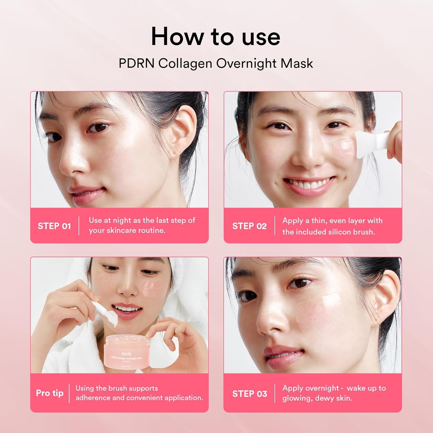 Abib Pink Me Up PDRN 3 Step Glow Kit | Overnight Firming Jelly Mask, PDRN Retinal Eye patches, PDRN Lip Mask | Mothers Teen Korean Skincare Set for Glass Skin, Birthday Gifts for Women(PDRN Routine Trio) - view 8