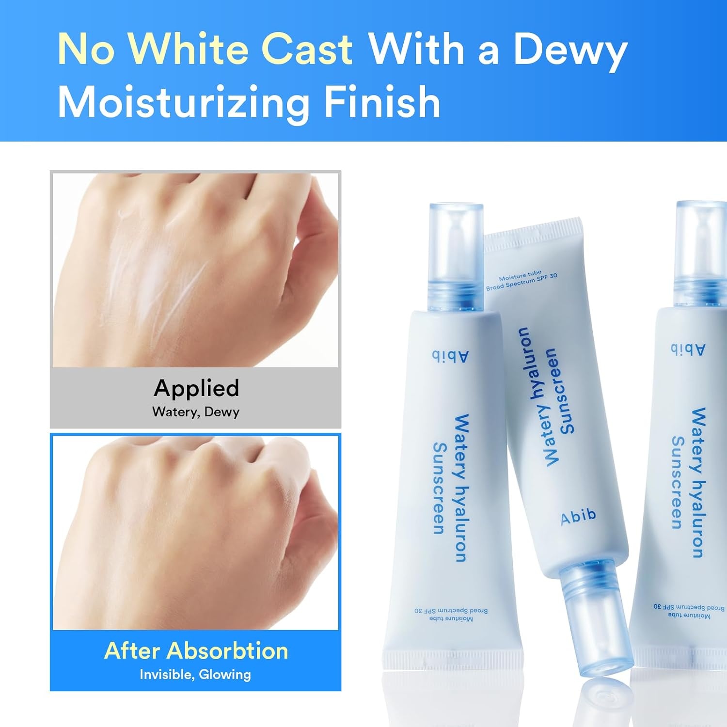 Abib No White Cast SPF Gift Set 4EA Suncare Travel Essentials (Airy Sunstick + Quick Sunstick + Airy Sungel + Watery Sunscreen)(Watery Sunscreen (Glowing)) - view 2