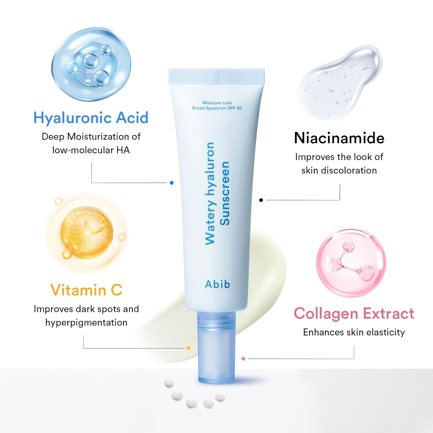 Abib No White Cast SPF Gift Set 4EA Suncare Travel Essentials (Airy Sunstick + Quick Sunstick + Airy Sungel + Watery Sunscreen)(Watery Sunscreen (Glowing)) - view 3
