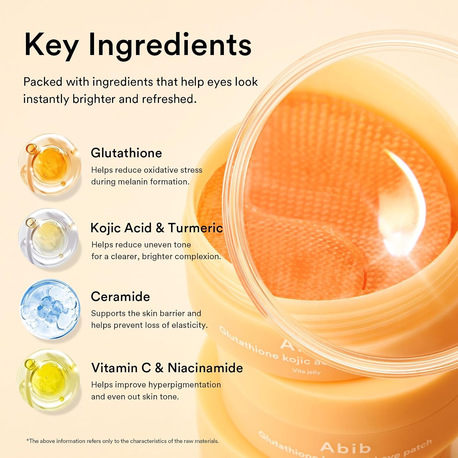 Abib Glutathione Kojic Acid Eye Patches for Radiance Dark Circles & Dark Spots, with Tone-up Jelly, 60 Count, Korean Skin Care(Glutathione) - view 5