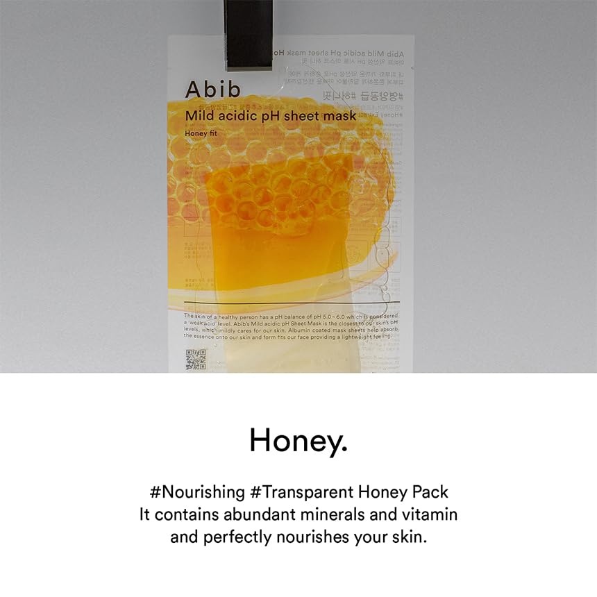 Abib Mild Acidic pH Sheet Mask Honey Fit 10 Sheets I Vitalizing Facial Mask, Propolis Glow(Honey) - view 2