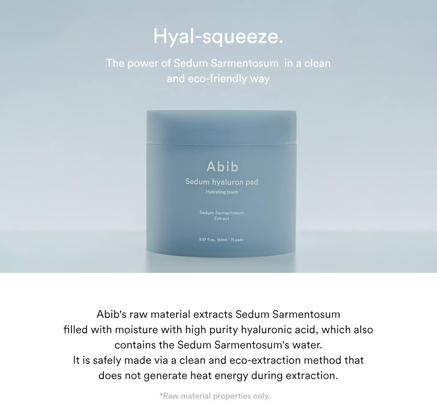 Abib Sedum hyaluron pad Hydrating touch (75 pads) | Hydrating for Dry Skin, Korean Skincare(Hydrating (Sedum) 75 Pads) - view 2