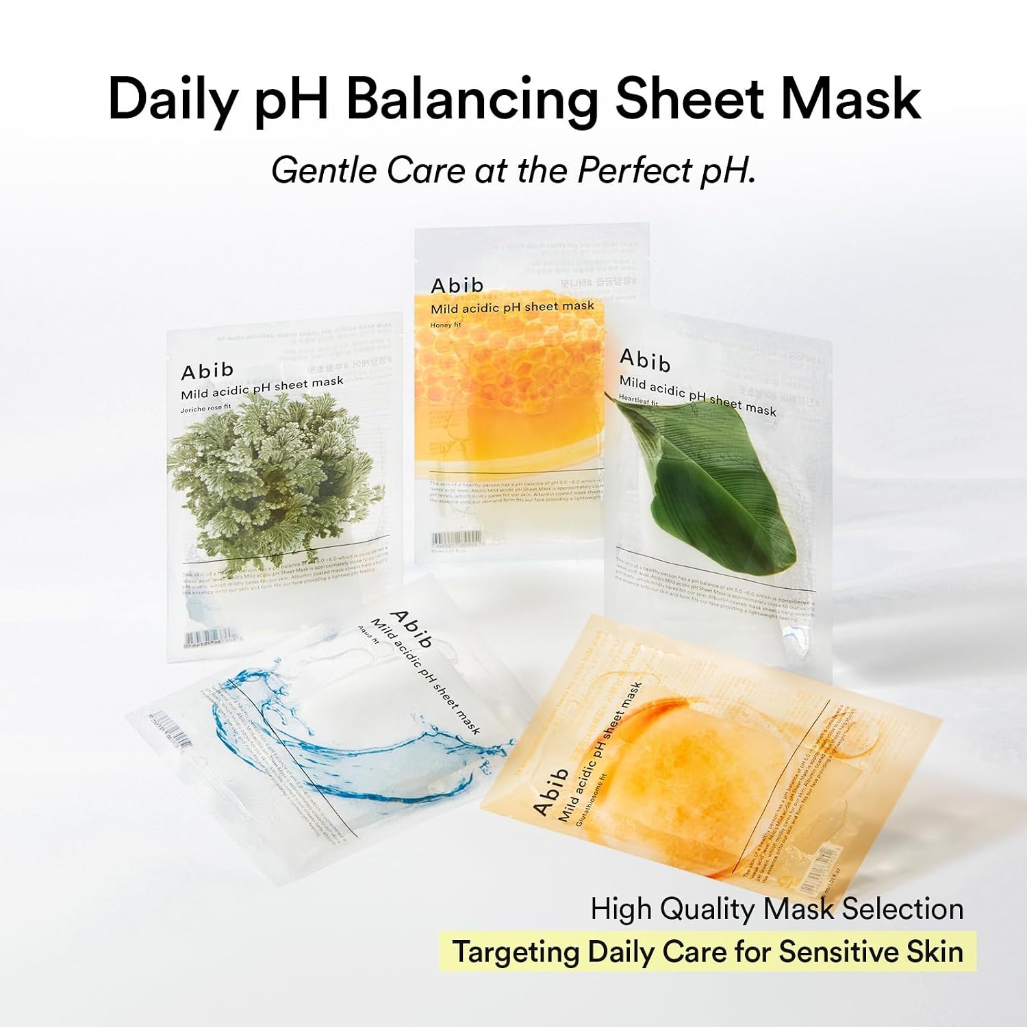 Abib Mild Acidic pH Sheet Mask Honey Fit 10 Sheets I Vitalizing Facial Mask, Propolis Glow(Jericho Rose)