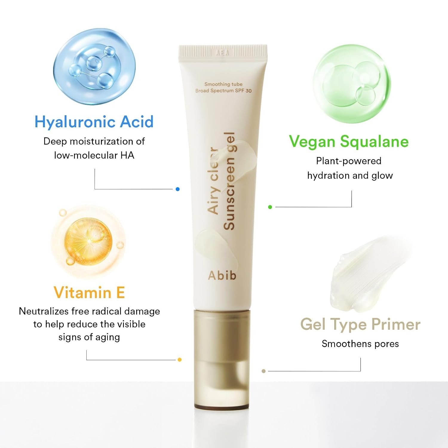 Abib Airy Clear Sunscreen Gel SPF 30, 1.01 fl.oz (30 g), Semi-matte, Pore-smoothing Primer with SPF, Korean Suncreen with No White Cast, Suncare, Skincare(Airy (Semi-matte)) - view 3