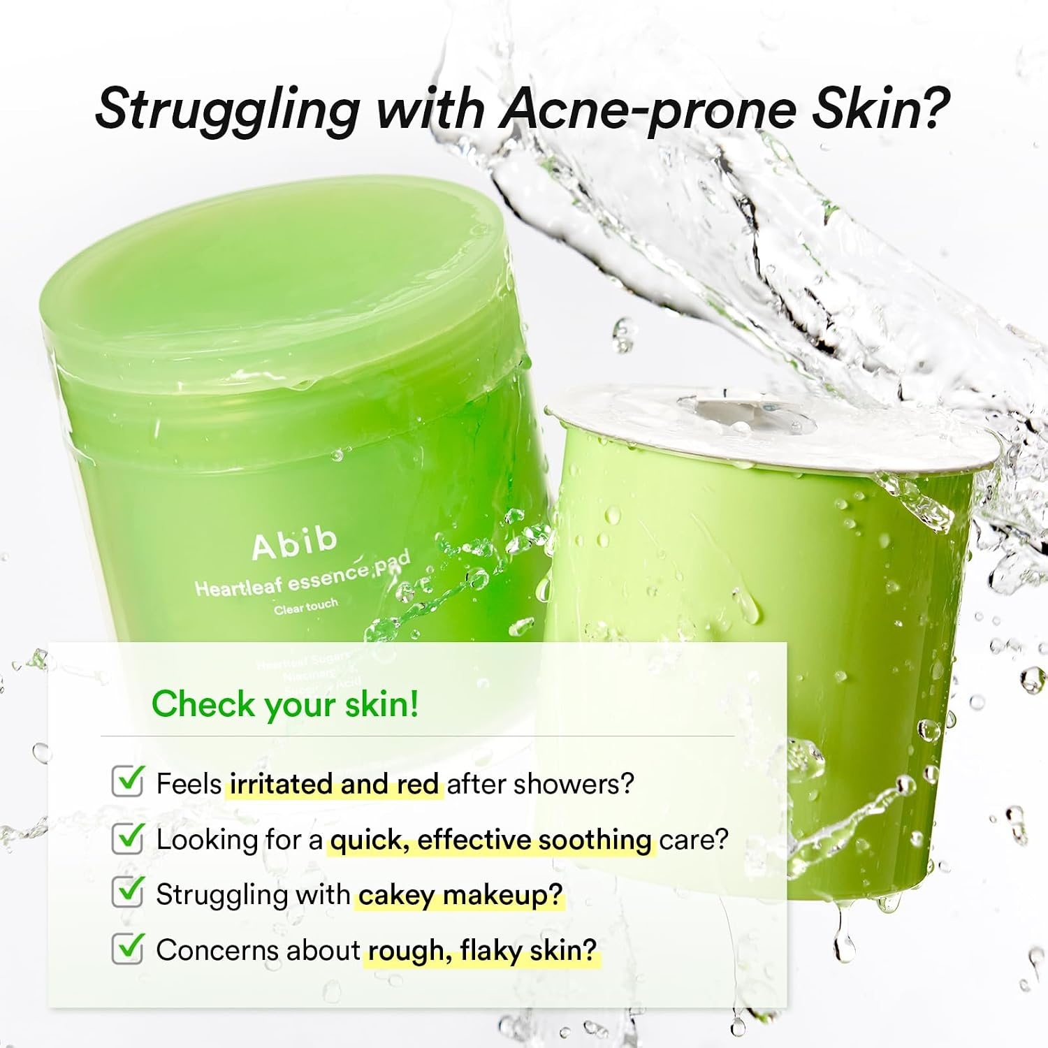 Abib Green LHA Pore Pad Clear Touch – BHA Exfoliating Toner Pads for Pore Care, Sebum Control & Skin Texture Refining, Korean Skincare, 70 Pads 230mL(Heartleaf (Clear Touch)) - view 2
