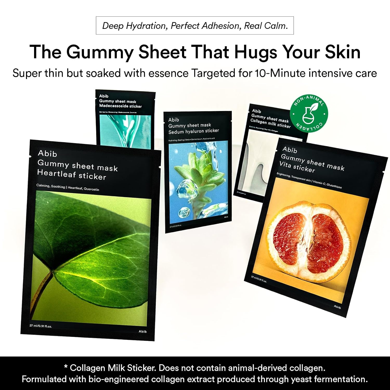 Abib Gummy Sheet Mask Vita Sticker 10 Sheets (Skin Tone) I Korean Face Mask for Sensitive Skin, Soothing & Redness Relief, Daily Skincare Treatment, K-Beauty Sheet Mask(Collagen Milk (Elasticity))